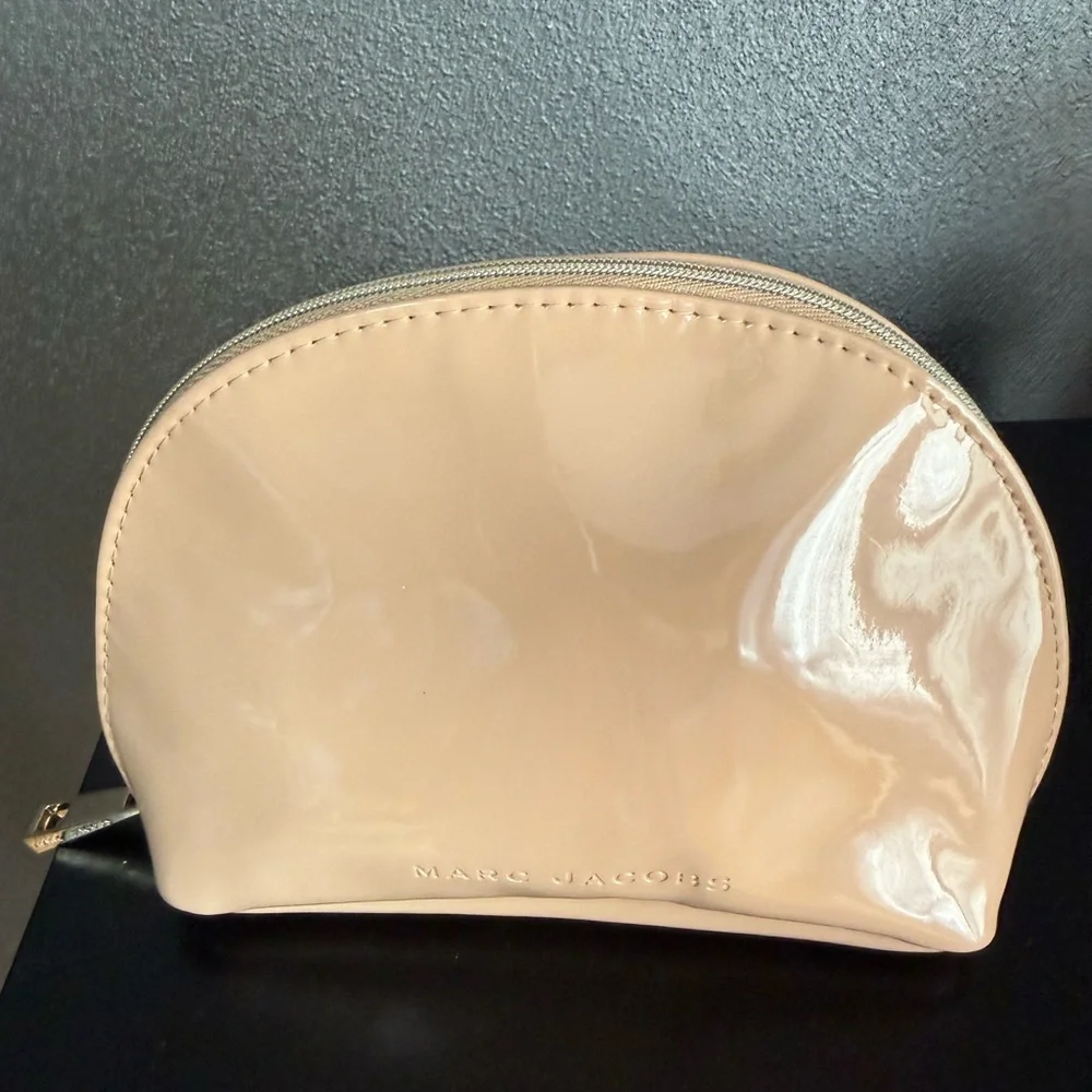 Marc Jacobs Glossy Beige Cosmetic Bag